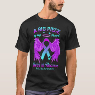 Camiseta Fita Roxa Azul Anjo Asa Consciencialização Suicídi