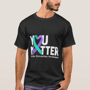 Camiseta Fita Roxa Azul-Claro de Conscientização sobre Prev