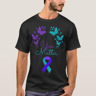 Camiseta Fita Roxa Azul-Claro de Conscientização sobre Prev