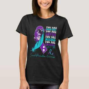 Camiseta Fita Roxa Azul Conscientização Prevenção de Suicíd