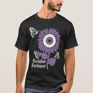 Camiseta Fita Roxa Borboleta Girassol Sobredosagem Awarene
