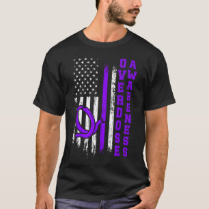 Camiseta Fita Roxa de Consciência sobre Overdose Vício em D