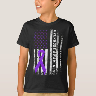 Camiseta Fita Roxa de Conscientização sobre Overdose Bandei