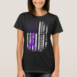 Camiseta Fita Roxa de Conscientização sobre Overdose Bandei