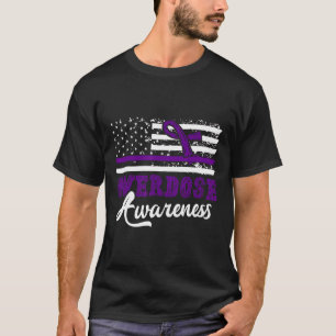 Camiseta Fita Roxa de Conscientização sobre Superdose Vício