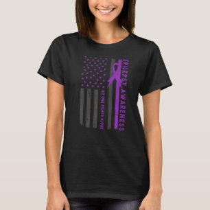 Camiseta Fita Roxa EUA Sinalizador Epilepsia Epilepsia Sens