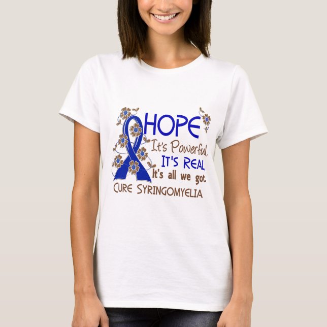 Camiseta Fita Syringomyelia da flor da esperança (Frente)