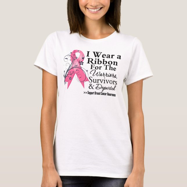 Camiseta Fita Tributada Rosa - Cancer da Mama (Frente)