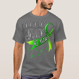 Camiseta Fita Verde De 40 Anos De Sobrevivência De Transpla