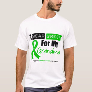 Camiseta Fita verde do câncer de rim para minha avó