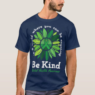 Camiseta Fita Verde Girassol Seja Meio Sentido Saúde Mental