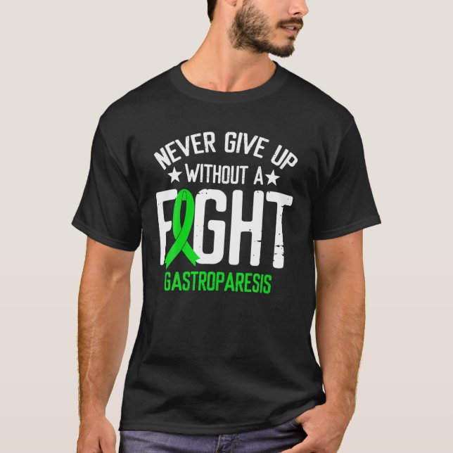 Camiseta Fita Verde Sem Luta Contra A Gastroparese Awarene (Frente)