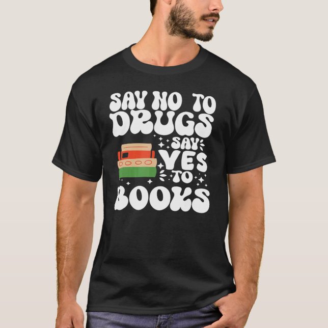 Camiseta Fita Vermelha Diz Não À Droga Diz Sim Aos Livros (Frente)