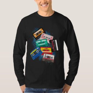 Camiseta Fitas Cassete Mixtapes Música Radiofônica dos Anos