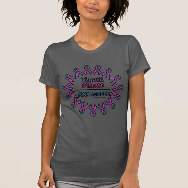 Camiseta Fitas/Círculo... Doença da Tiroide (Frente)
