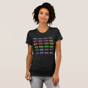 CAMISETA FITAS DE CASSETE RETRO AMOR DE MÚSICA