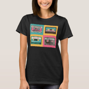 Camiseta Fitas de cassete retrô dos anos 90 com cassetes de