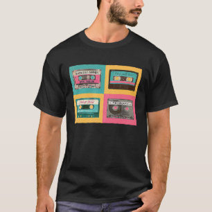 Camiseta Fitas de cassete retrô dos anos 90 com cassetes de