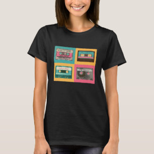 Camiseta Fitas de cassete retrô dos anos 90 com cassetes de