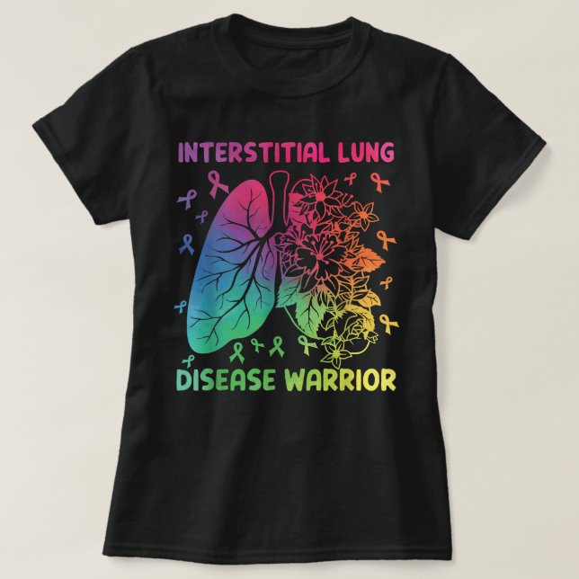 Camiseta Fitas de Guerreiro Intersticial da Doença Pulmonar (Frente do Design)