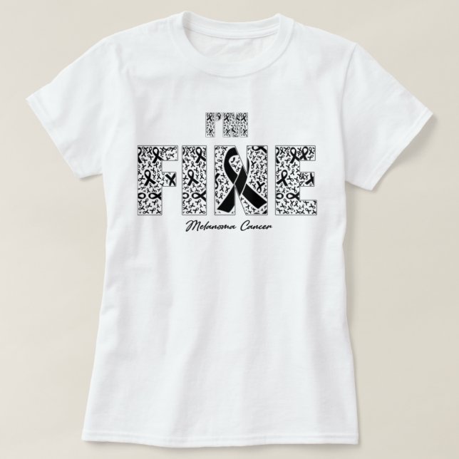 Camiseta Fitas De Sensibilização Para O Cancer Melanoma - N (Frente do Design)