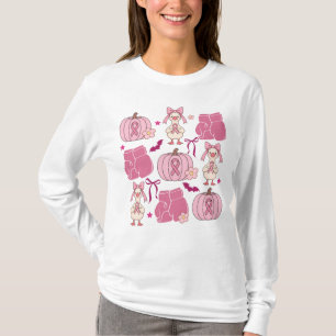 Camiseta Fitas e gansos cor-de-rosa - Padrão do Cancer da m