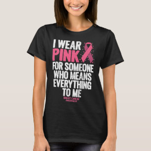 Camiseta Fitas Rosa De Consciência Do Cancer Da Mama Em Out