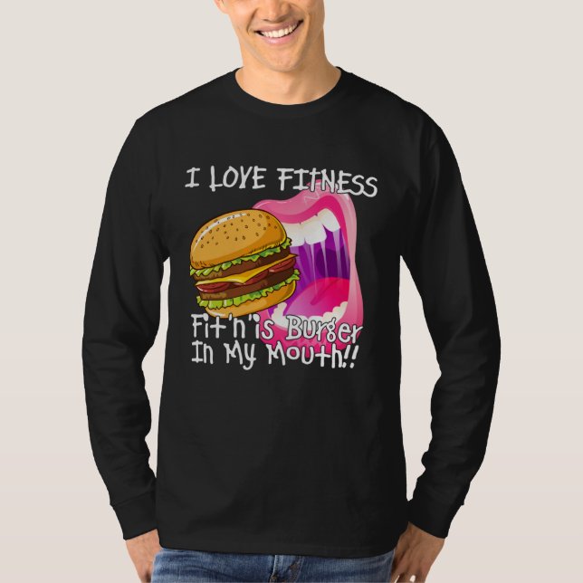 Camiseta Fitness Burger In My Mouth  Gym and Workout (Frente)
