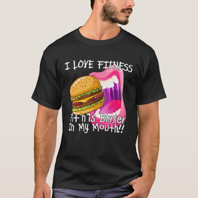 Camiseta Fitness Burger In My Mouth  Gym and Workout (Frente)