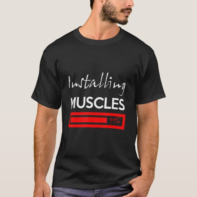 Camiseta Fitness Installing Muscles Please Wait Workout 1 (Frente)