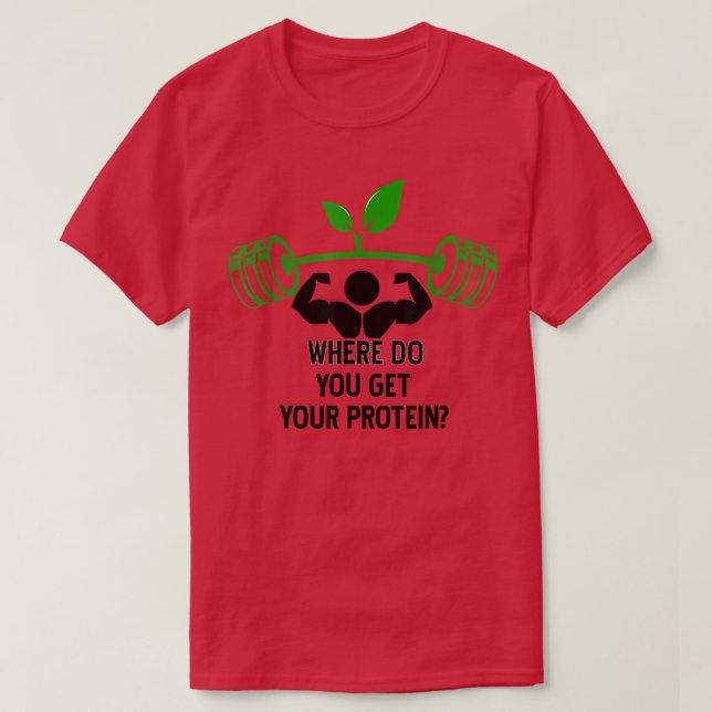 Camiseta Fitness workout gift Plant Protein, Vegan Vegetari (Frente do Design)