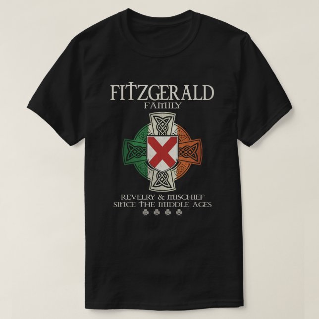 Camiseta Fitzgerald Family Irlanda Apelido Fitzgerald (Frente do Design)