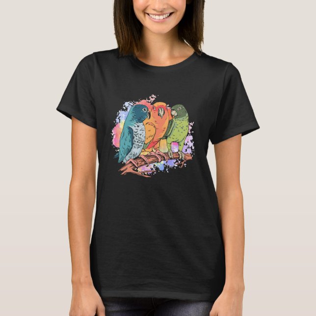 Camiseta Five Artistic Parrot Rainbow Pet Birds for Ornitho (Frente)