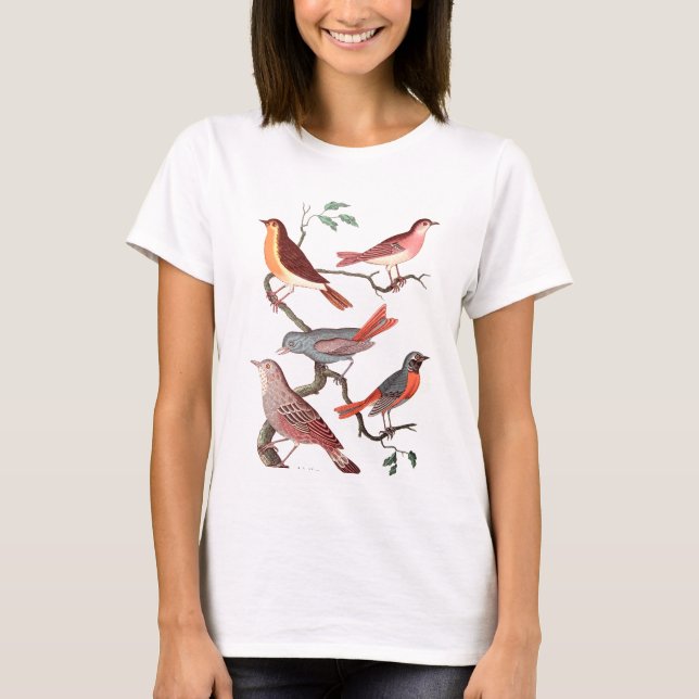 Camiseta Five lovely vintage birds (Frente)