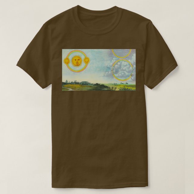 Camiseta Five Suns over Leipzig Antique Drawing (Frente do Design)