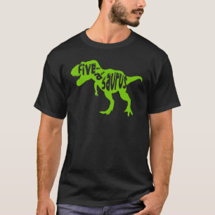 Camiseta Fiveasaurus Aniversário Dinossauro 5 Aniversário