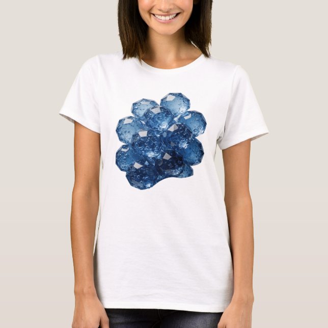 Camiseta Fivelas de Vidro Azul Prata Moderna Design Persona (Frente)