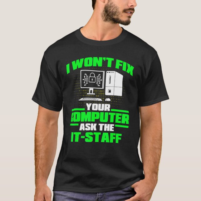 Camiseta Fix Computer Ask It Staff Cyber Warrior & Security (Frente)