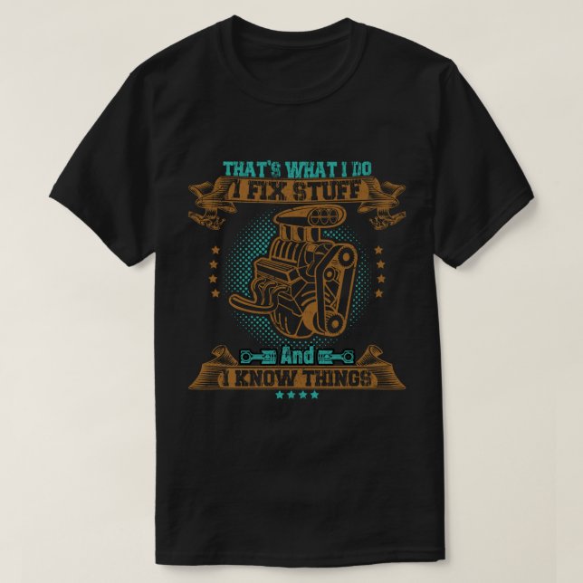 Camiseta Fix Stuff Mechanic Vintage Engine Tee (Frente do Design)