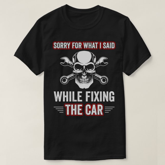 Camiseta Fixação Mecânica de Garagem Engraçada Automática (Frente do Design)