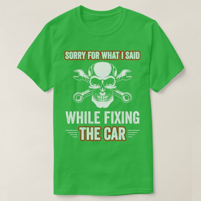 Camiseta Fixação Mecânica de Garagem Engraçada Automática (Frente do Design)