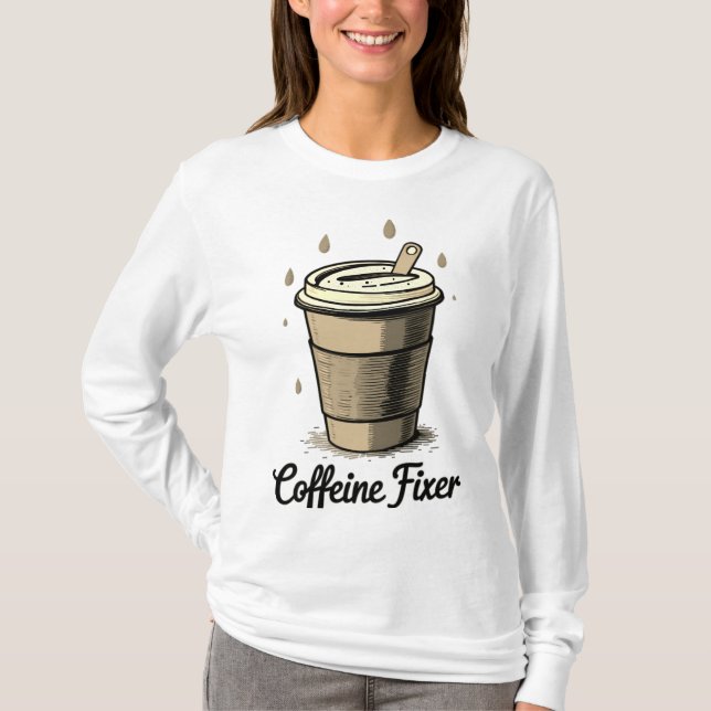 Camiseta Fixador de cafeína (Frente)
