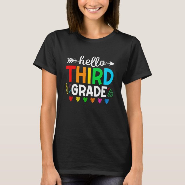 Camiseta Fixe Alô, 3º ano Meninas Escola (Frente)