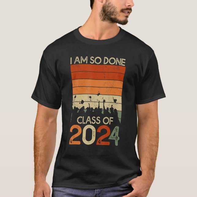 Camiseta Fiz a turma de 2024, terminei a graduação do Mais  (Frente)