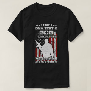 Camiseta Fiz Um Teste De Dna Deus É Meu Pai Veteranos Irm