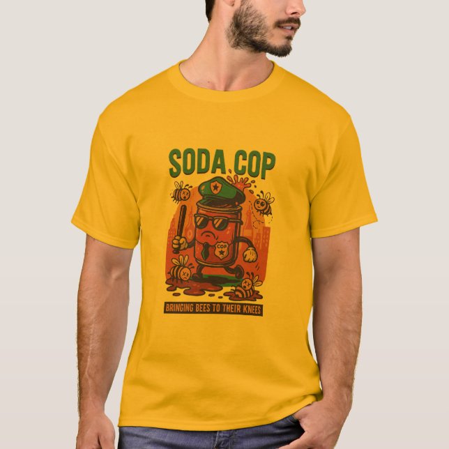 Camiseta Fizz Force Soda Cop T-Shirt – Funny Retro (Frente)