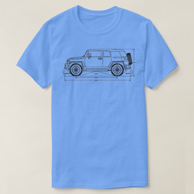 Camiseta FJ Cruiser car dimensions  (Frente do Design)