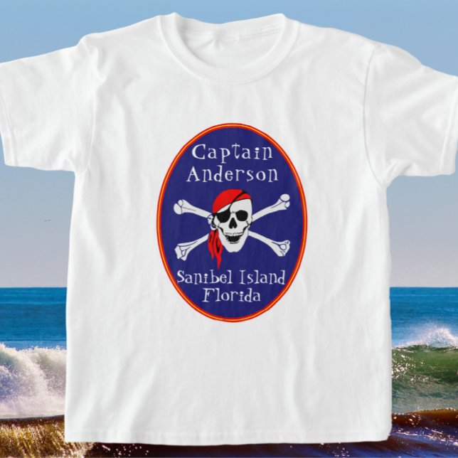 Camiseta FL Pirata da Ilha de Diversão Sanibel com Nome de  (Criador carregado)