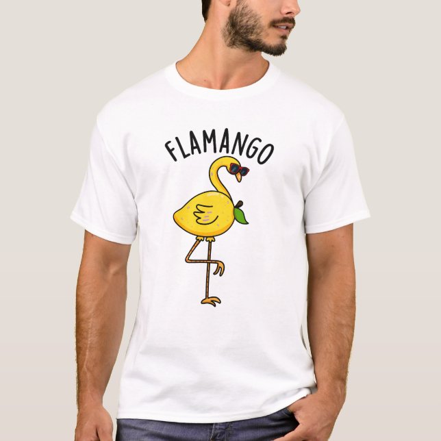 Camiseta Fla-mango Funny Flamingo Pun (Frente)