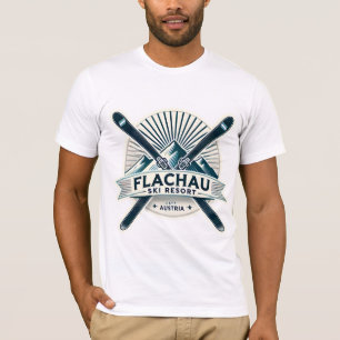 Camiseta Flachau Áustria Ski Resort Retro Design